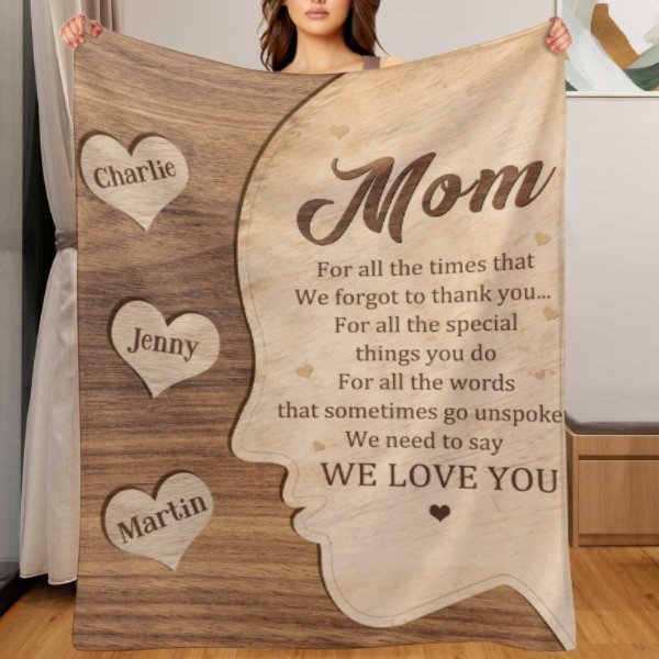 Mom I Need To Say I Love You Blanket, Personalized Mom Blanket