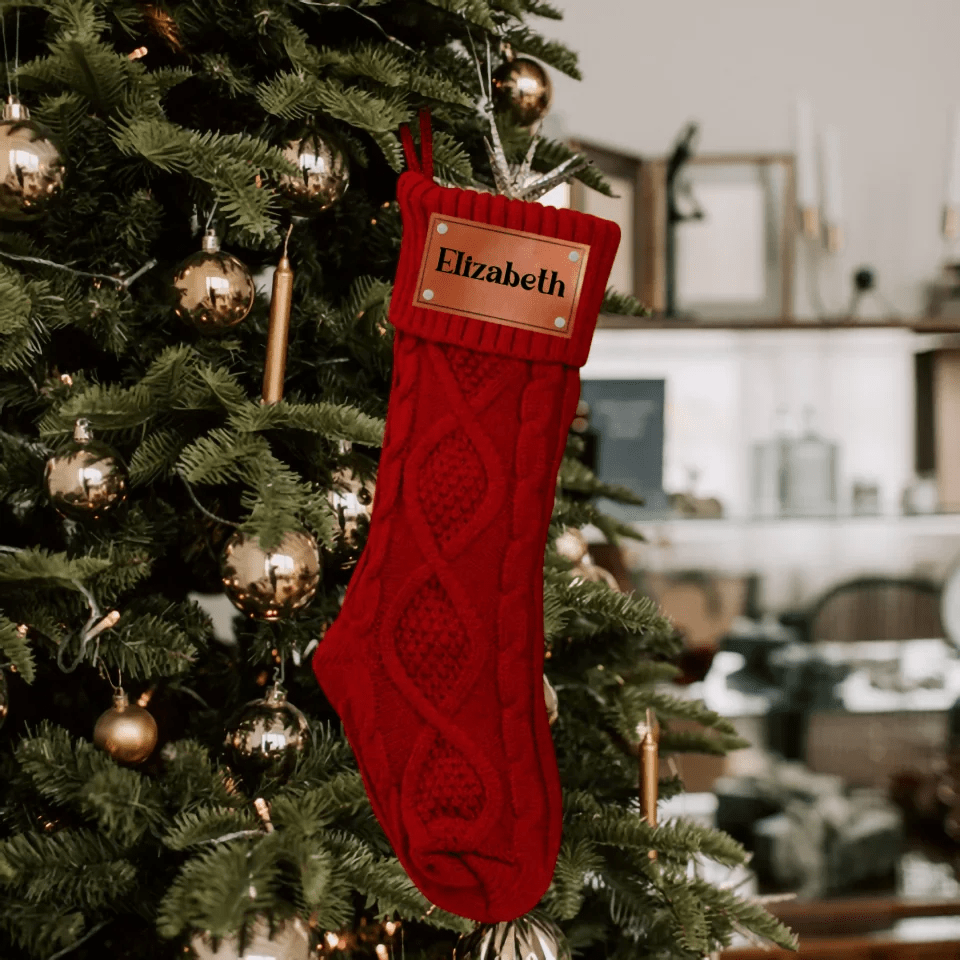 2024 Knitted Christmas Stockings - Name Customized Christmas Stockings - Christmas Family Gifts - OLESA