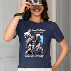 Personalized Graduation T-Shirt - Customized Name, Year and  4 Photos, Gift for Graduates