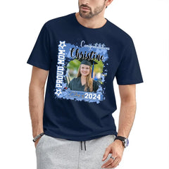 Personalized T-shirt - Graduation Keepsake Gift - Watercolor Proud Mom Dad Of A 2024 Graduate Photo