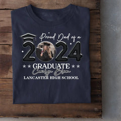 Personalized T-shirt - Graduation Keepsake Gift - Balloon Style Proud Mom Dad Of A 2024 Graduate Photo