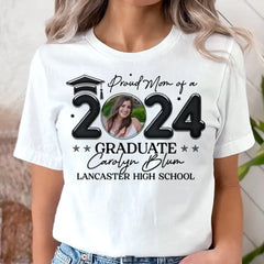 Personalized T-shirt - Graduation Keepsake Gift - Balloon Style Proud Mom Dad Of A 2024 Graduate Photo