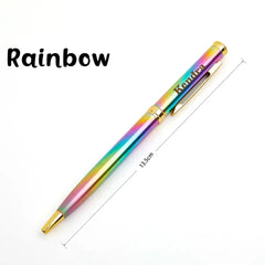 Gradient Rainbow Metal Ballpoint Pen, Custom Name, Refillable Twist-Open Ballpoint Pen