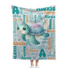 Custom Name Swaddle For Kids, Grandkids -Personalized Dinosaur Photo Blanket