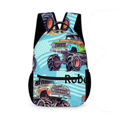 Name Customized Big Gear Wheels Truck Backpack, Kids School Season Gift