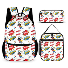 Personalized Custom Comic Book Boys Names - Superhero Child Name Backpacks