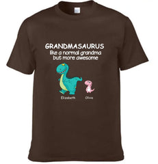 Grandma And The Children - Personalised Nickname Dinosaur T-Shirt - Gifts for Family