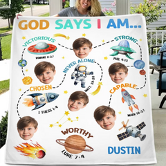 Decken mit anpassbarem Foto – Personalisierte Decke mit Foto- und Namens-Cartoon-Aufdruck – Ein Geschenk für Jungen, Mädchen und Enkelkinder