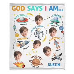 Decken mit anpassbarem Foto – Personalisierte Decke mit Foto- und Namens-Cartoon-Aufdruck – Ein Geschenk für Jungen, Mädchen und Enkelkinder