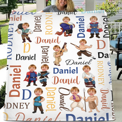 Personalisierte Prinzessinnen- und Prinzendecken - Personalisierte Kinderdecken mit Namen und Foto - Ein Geschenk für Kinder, Jungen, Mädchen, Enkelkinder