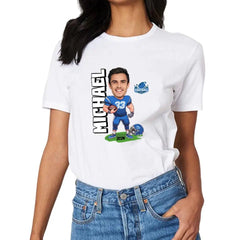 American Football Comics - Personalised Photo T-Shirt - A Gift for Football Fans - OLESA