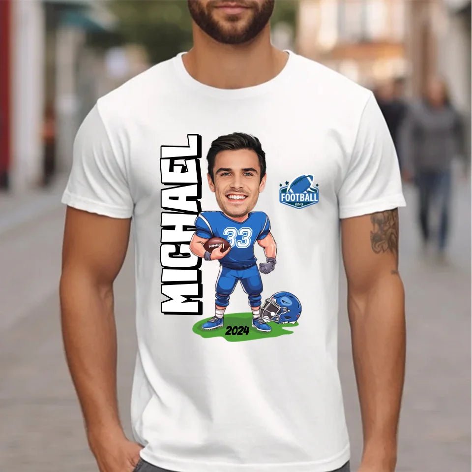 American Football Comics - Personalised Photo T-Shirt - A Gift for Football Fans - OLESA