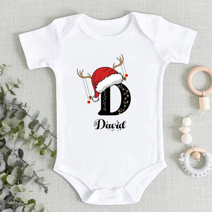 Baby's Christmas Themed Customized Apparel - Personalized Name and Christmas Style Monogrammed Sweatshirt - Christmas Gift For Baby - OLESA