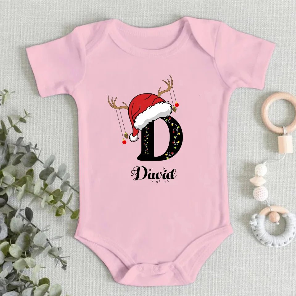 Baby's Christmas Themed Customized Apparel - Personalized Name and Christmas Style Monogrammed Sweatshirt - Christmas Gift For Baby - OLESA