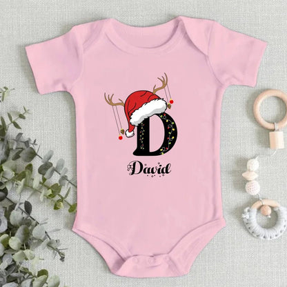 Baby's Christmas Themed Customized Apparel - Personalized Name and Christmas Style Monogrammed Sweatshirt - Christmas Gift For Baby - OLESA