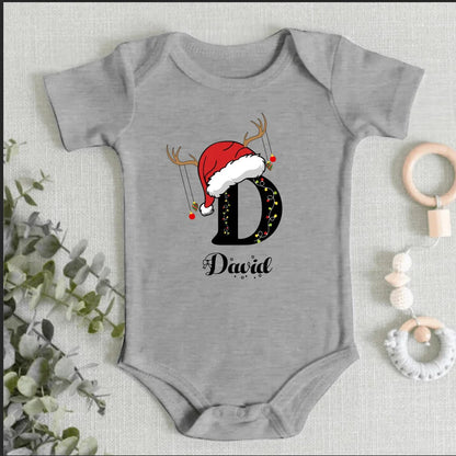 Baby's Christmas Themed Customized Apparel - Personalized Name and Christmas Style Monogrammed Sweatshirt - Christmas Gift For Baby - OLESA