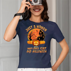 Cat Halloween Pumpkin Head Name Customized T-Shirt - Halloween Gift - OLESA