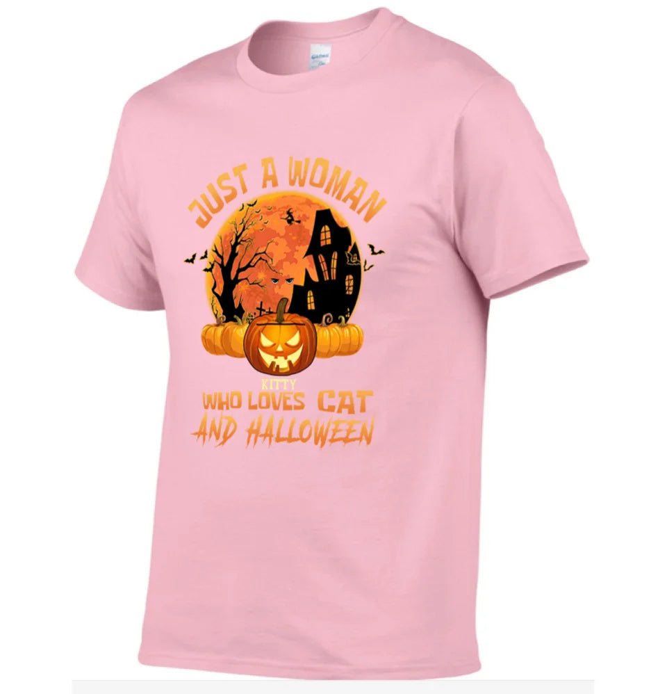 Cat Halloween Pumpkin Head Name Customized T-Shirt - Halloween Gift - OLESA