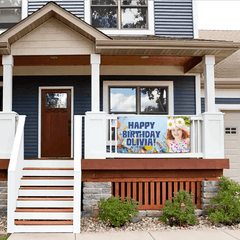 Celebrate With A Blue Theme, A Custom Photo Birthday Banner Just For You! - OLESA
