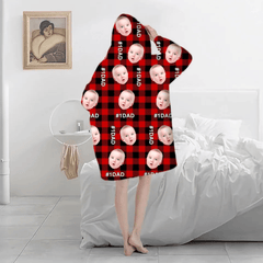 Classic Plaid Blanket Hoodie Customized - Comfy Pajamas Personalized Person Or Pet Photos And Appellations - A Gift For Family,Pet Owners - OLESA