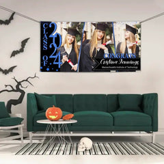 Congratulations Class Of 2024 - Personalized Three Photo Graduation Banner - OLESA