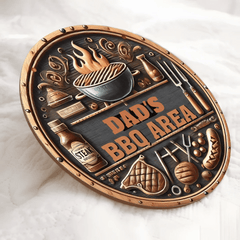Custom BBQ Themed Wooden Door Signs - Personalised Name BBQ Pattern Round Wooden Signs - A Gift For Friend,Family,BFF,Barbecue Enthusiasts - OLESA