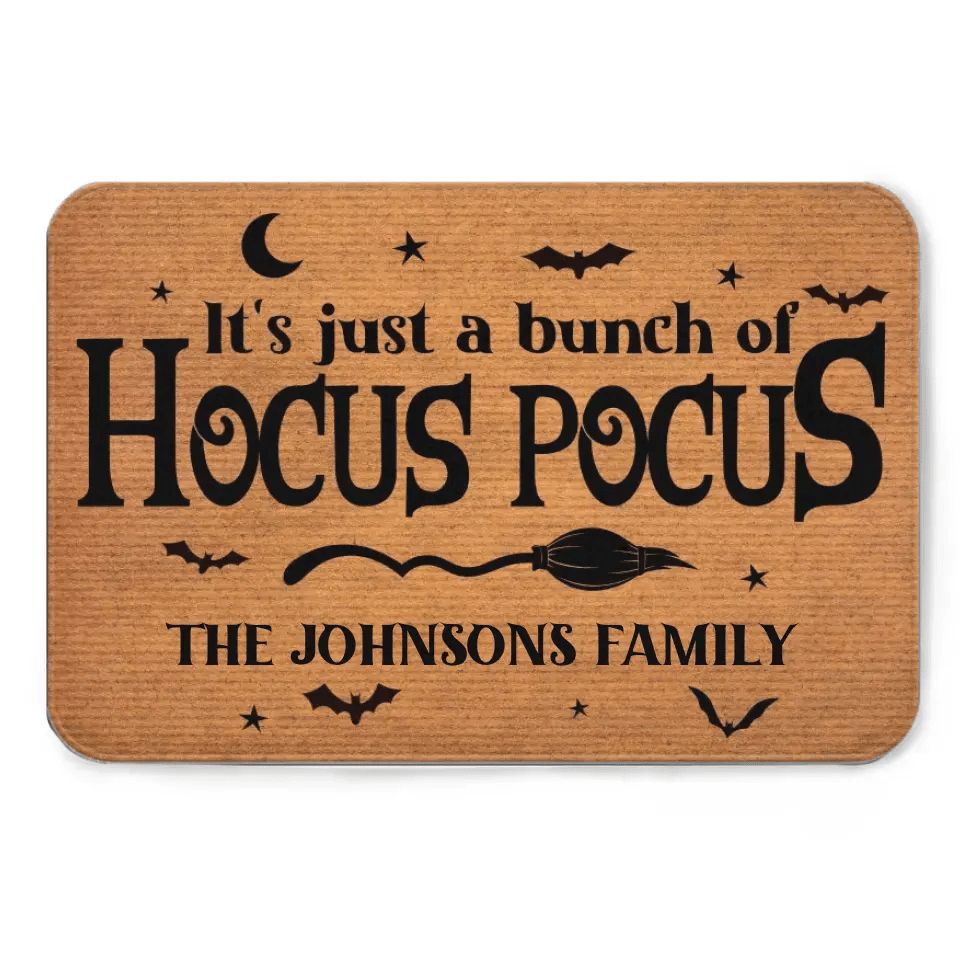 Custom It's Hocus Pocus Time Witches Doormat - Family Personalized Home Decor Witch Decorative Mat - Halloween Gift For Witches, Family Members - OLESA