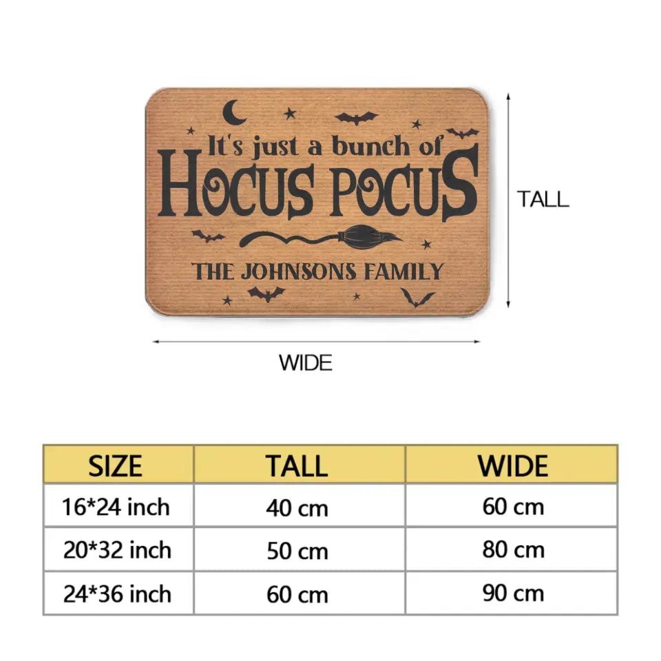 Custom It's Hocus Pocus Time Witches Doormat - Family Personalized Home Decor Witch Decorative Mat - Halloween Gift For Witches, Family Members - OLESA