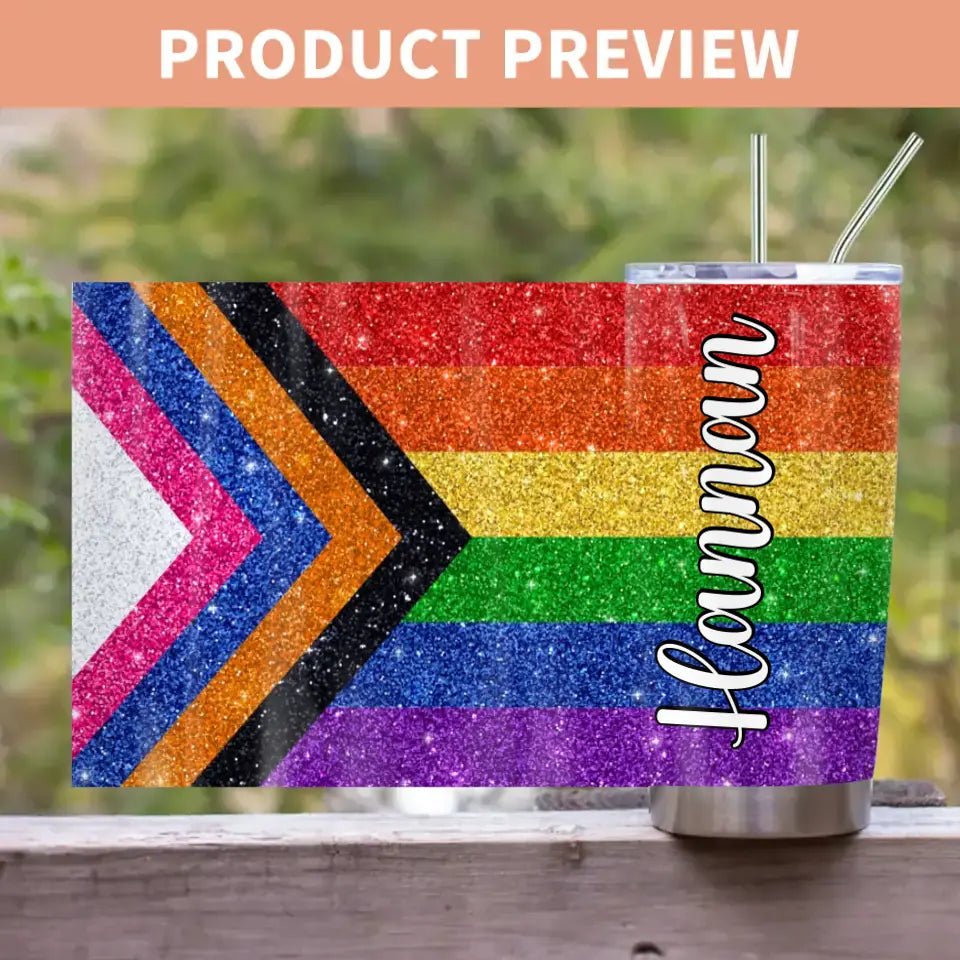 Custom Name Pride, Personalized Rainbow Tumbler, Pride Month Gift - OLESA