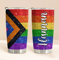 Custom Name Pride, Personalized Rainbow Tumbler, Pride Month Gift - OLESA