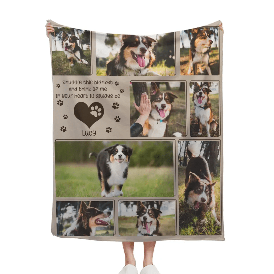 Custom Pet Photo Blanket - Personalized Pet Photo and Name Memorial Blanket - A Memorial Gift For Pet lovers,Pet Owners - OLESA