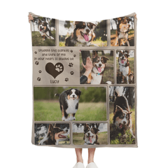 Custom Pet Photo Blanket - Personalized Pet Photo and Name Memorial Blanket - A Memorial Gift For Pet lovers,Pet Owners - OLESA