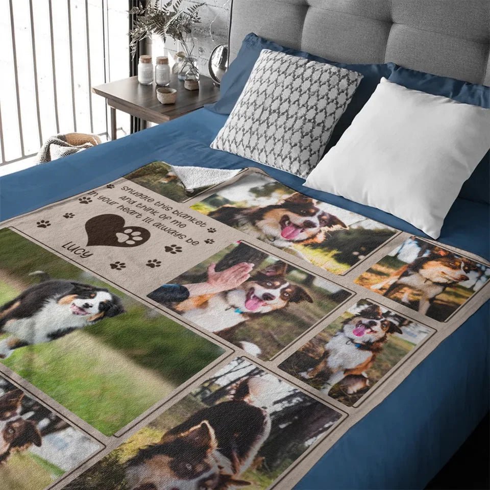 Custom Pet Photo Blanket - Personalized Pet Photo and Name Memorial Blanket - A Memorial Gift For Pet lovers,Pet Owners - OLESA