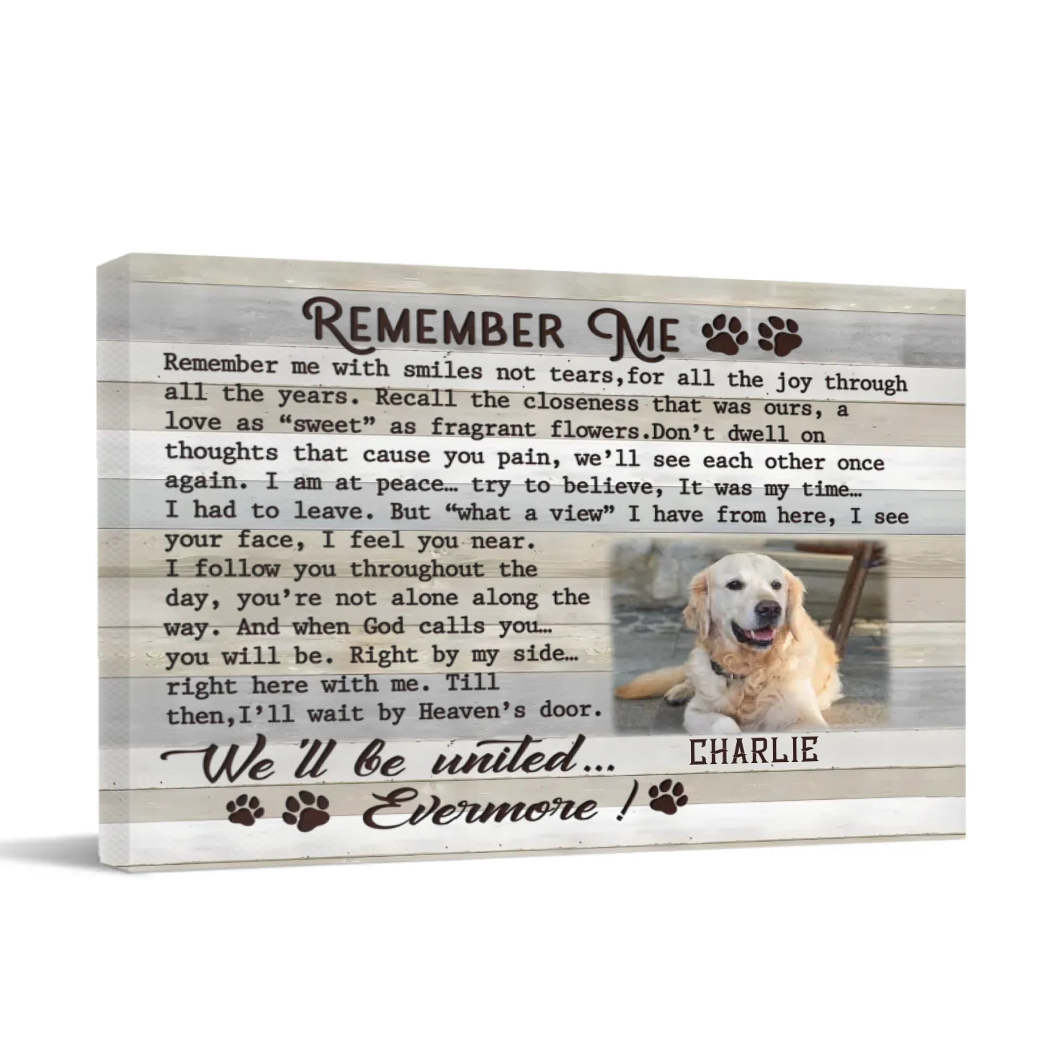 Custom Pet Photo Canvas Prints - personalized Text and Title for Pet Owners - OLESA
