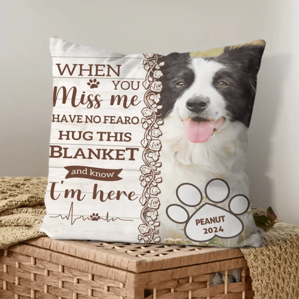 Custom Pet Pillow - Personalised Commemorative Pillow with Pet's Photo,Name and Year - A Gift For Pet Owners,Pet Lovers - OLESA