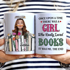 Custom Photo A Girl Loves Books - Gift For Book Lovers, Girls, Women, Yourself - Personalized Mug - OLESA