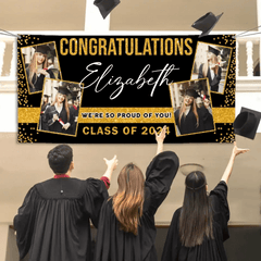 Custom Photo Colorful Congrats Class 2024 Banner- Graduation Party Decorations - OLESA