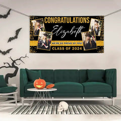 Custom Photo Colorful Congrats Class 2024 Banner- Graduation Party Decorations - OLESA