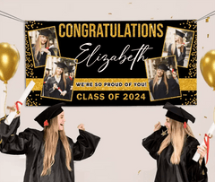Custom Photo Colorful Congrats Class 2024 Banner- Graduation Party Decorations - OLESA