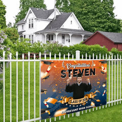 Custom Photo Congrats Class Of 2024 Graduation Backdrop Banner - OLESA