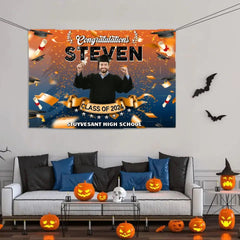 Custom Photo Congrats Class Of 2024 Graduation Backdrop Banner - OLESA