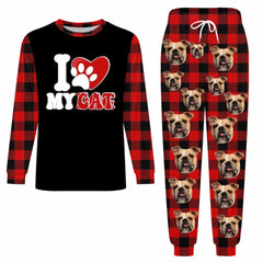 Custom Photo I Love My Dog Cat Pet - Personalized Unisex Pajamas Set - Gift Ideas for Pet Lovers - OLESA