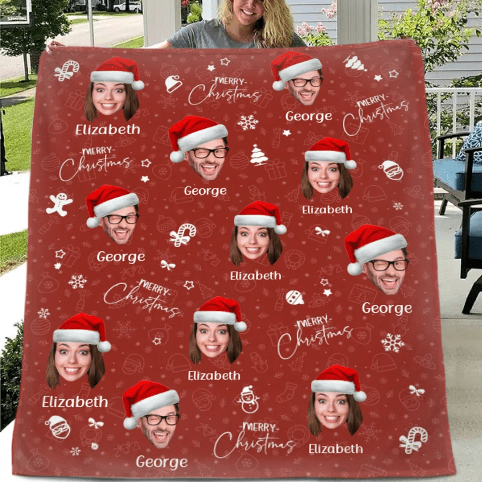 Custom Photo Joy Of Christmas Is Family - Family Personalized Custom Blanket - Christmas Gift For Family Members - OLESA