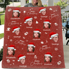 Custom Photo Joy Of Christmas Is Family - Family Personalized Custom Blanket - Christmas Gift For Family Members - OLESA