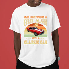Custom Photo Never Underestimate An Old Man With A Classic Car Shirt - OLESA