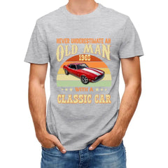 Custom Photo Never Underestimate An Old Man With A Classic Car Shirt - OLESA