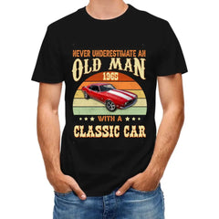Custom Photo Never Underestimate An Old Man With A Classic Car Shirt - OLESA