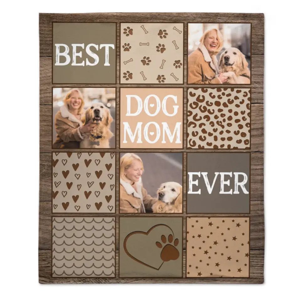 Custom Photo Personalized Blanket For Pet Lovers - Best Dog Mom Dad Ever copy - OLESA