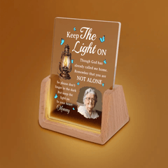 Custom Photo You Are Not Alone - Memorial Personalized Custom Shaped LED Night Light - Sympathy Gift For Family Members - OLESA
