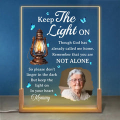 Custom Photo You Are Not Alone - Memorial Personalized Custom Shaped LED Night Light - Sympathy Gift For Family Members - OLESA